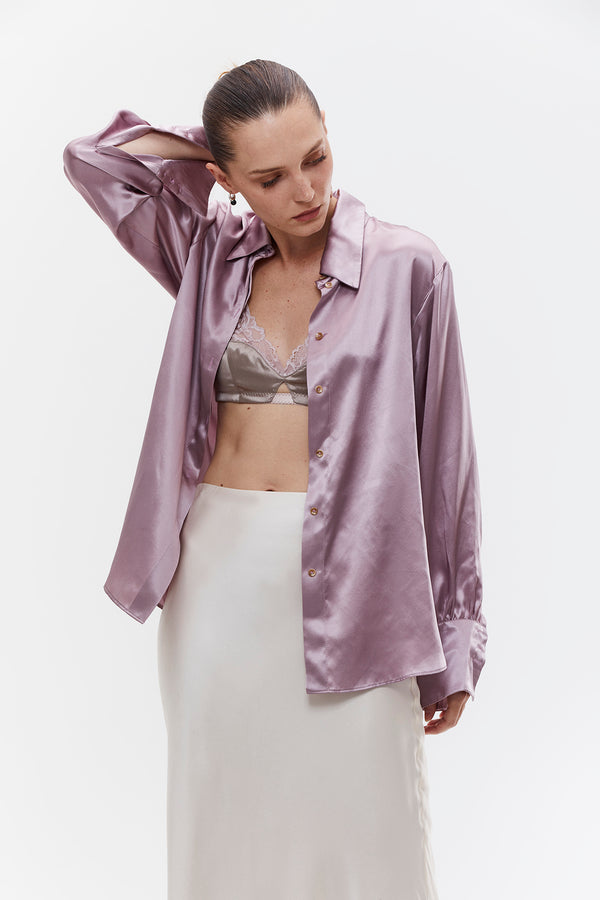 Carol Silk Shirt - Lilac