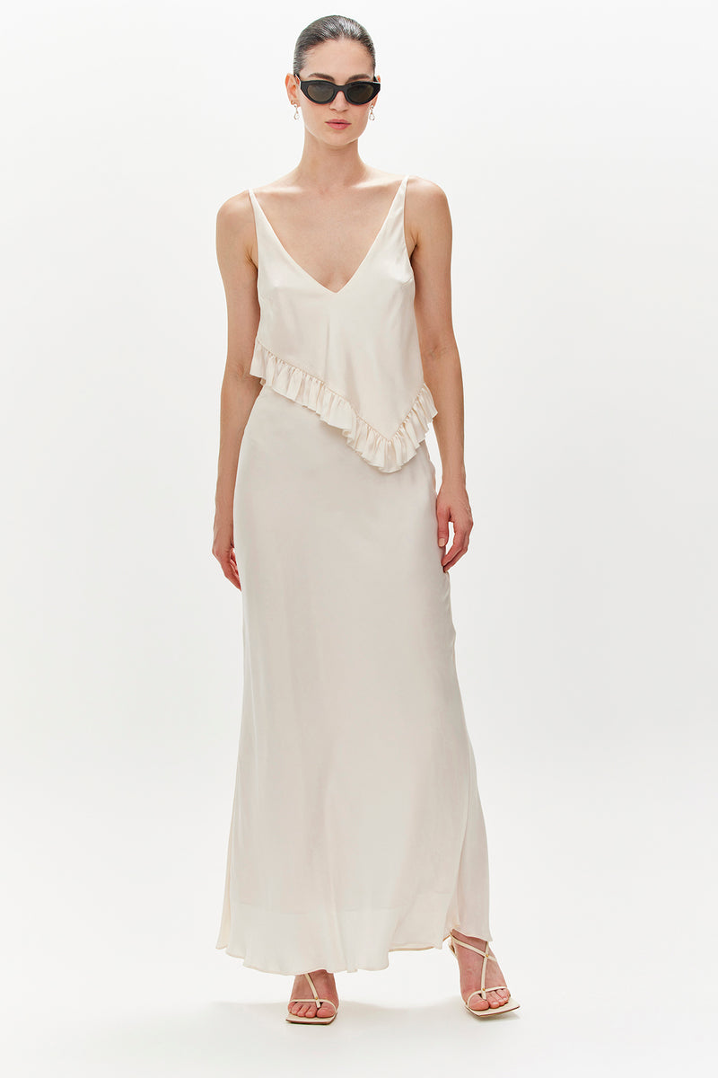 Penny Silk Skirt Maxi - Ivory