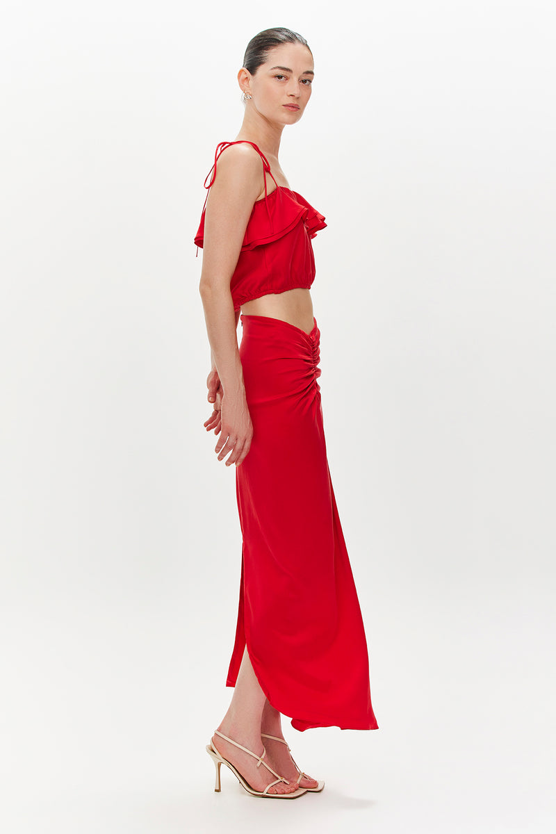 Josephine  Maxi skirt- Red