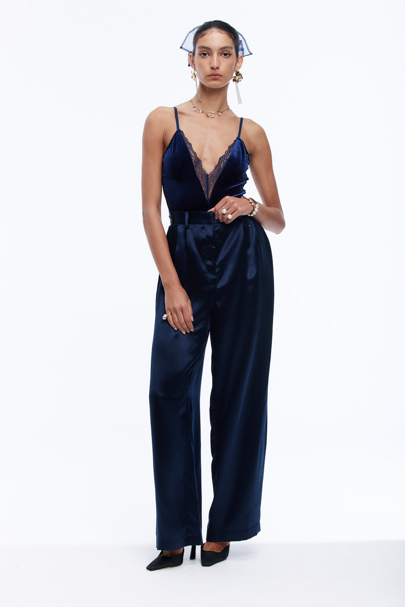 Barolo Velvet Bodysuit - Blue