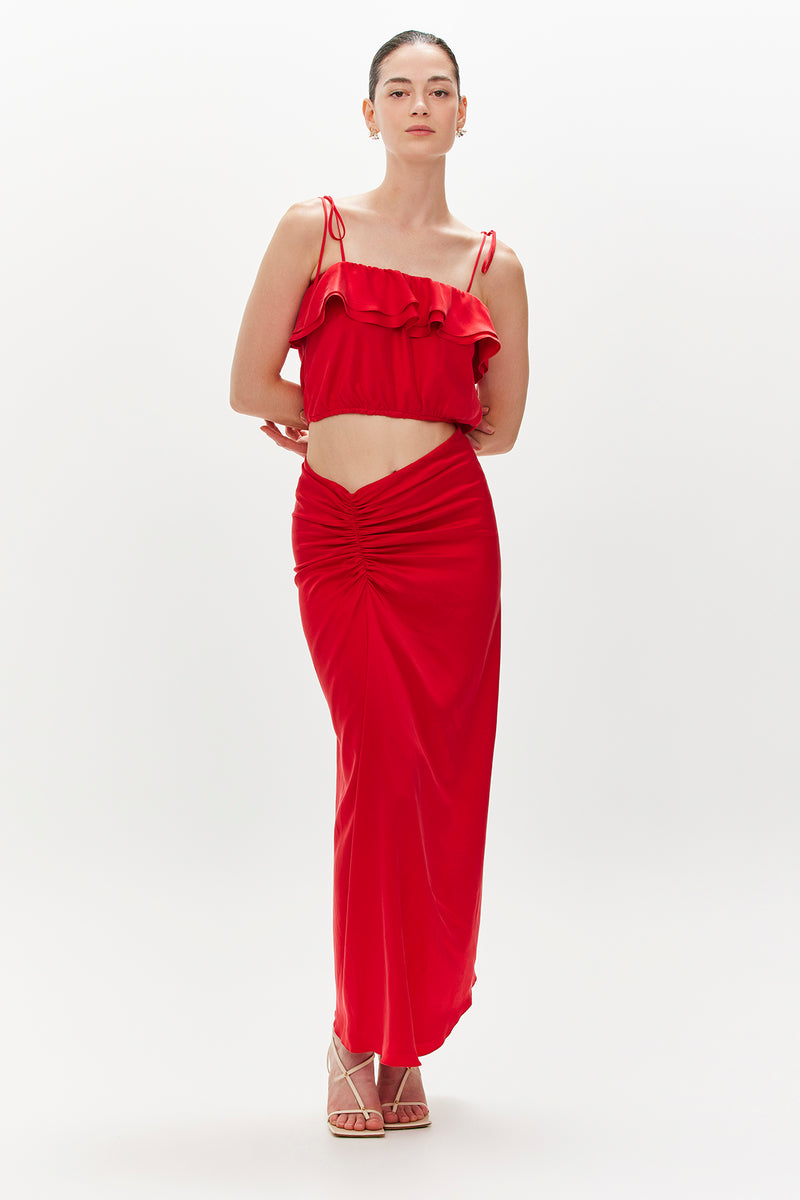 Josephine  Maxi skirt- Red