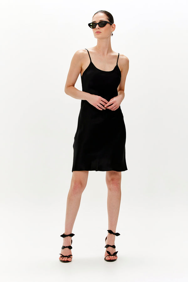 Monique Slip Dress - Black