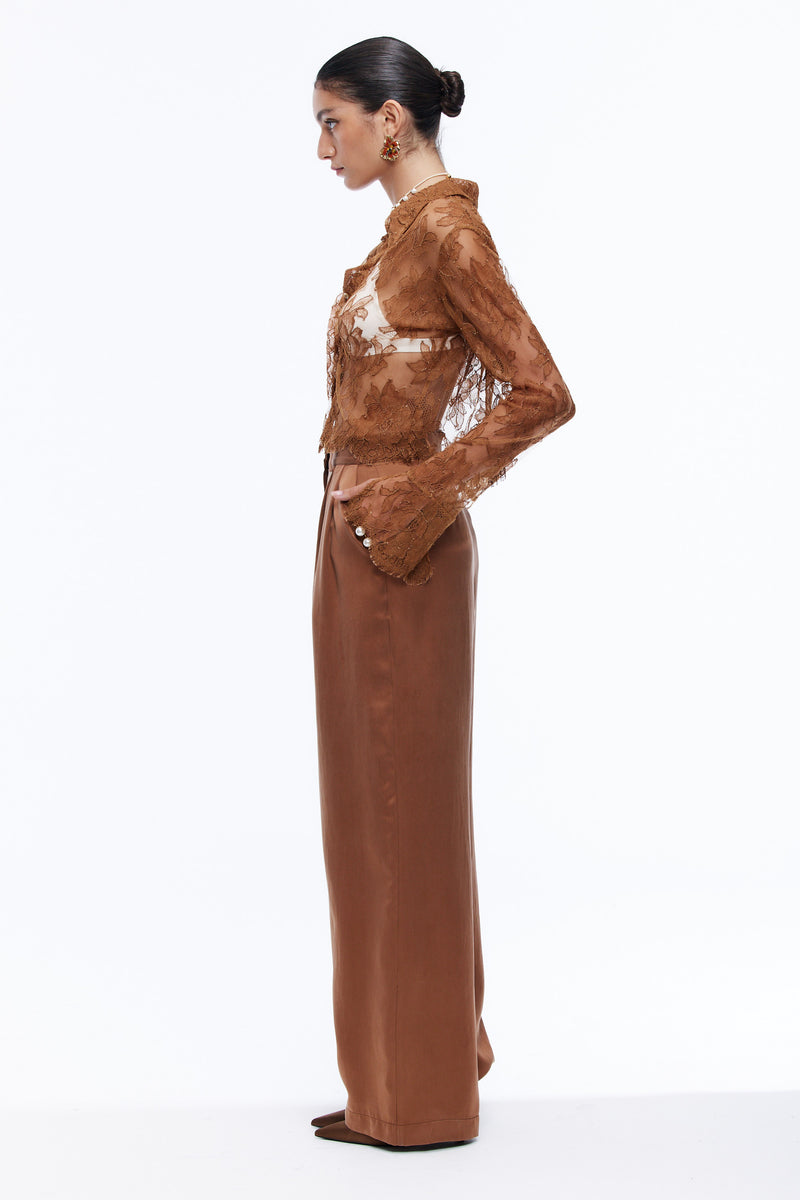 Manuelle Silk Pants - Rust