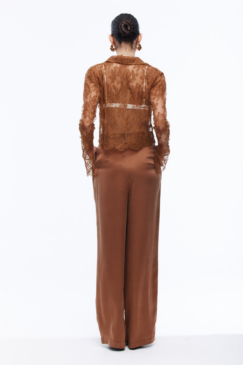 Manuelle Silk Pants - Rust