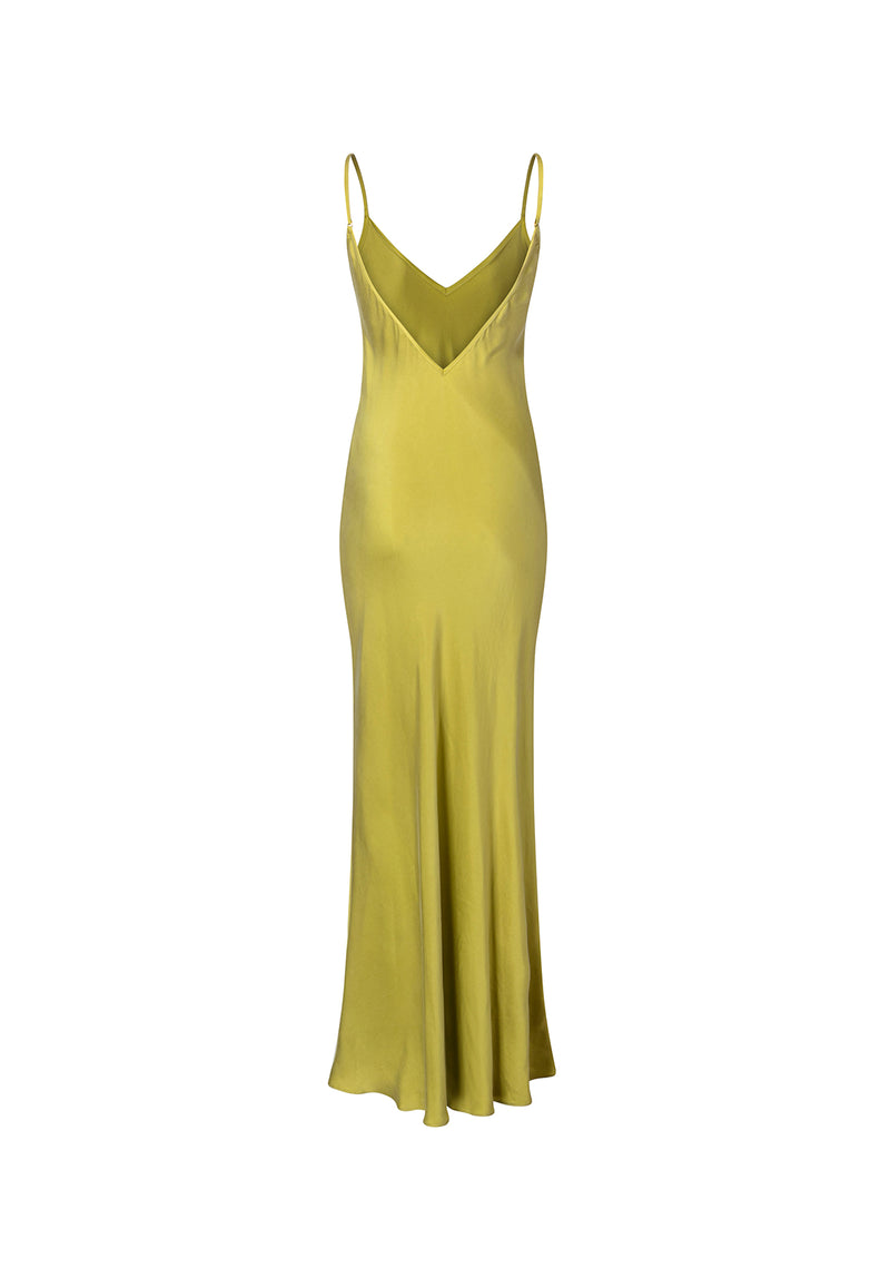 Mona Maxi Slip Dress - Lime