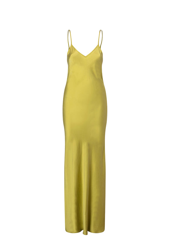 Mona Maxi Slip Dress - Lime