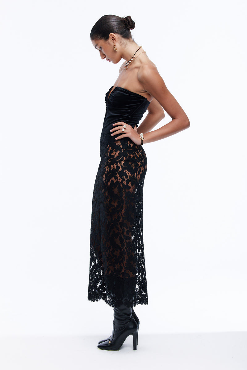 Erin Lace skirt - BLACK