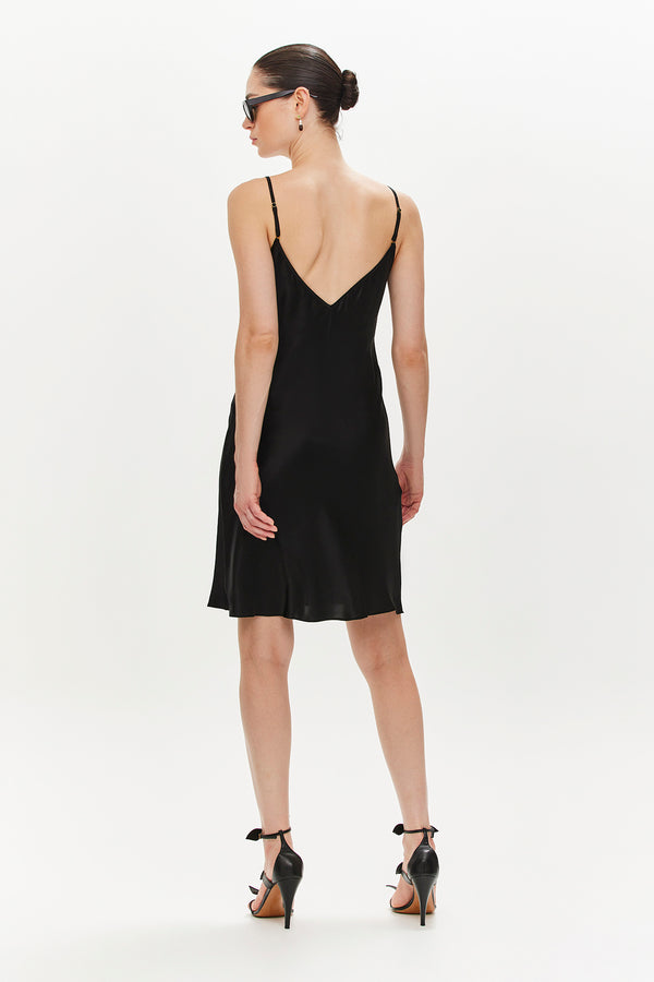 Monique Slip Dress - Black