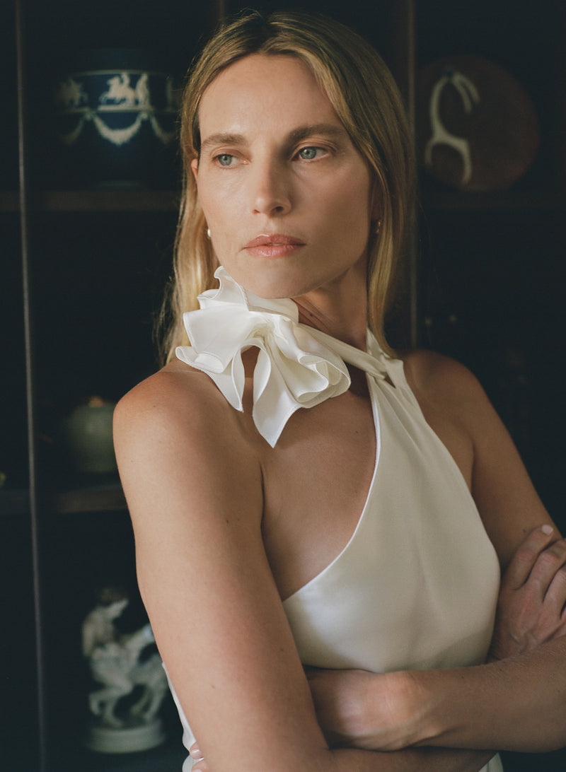 Olive dress - White