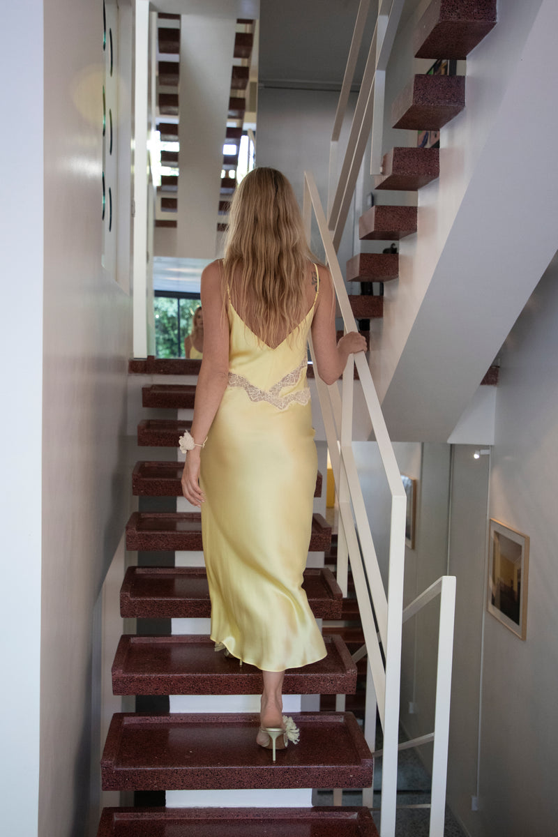 Jane Silk Dress - Light Yellow