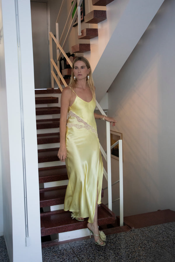 Jane Silk Dress - Light Yellow