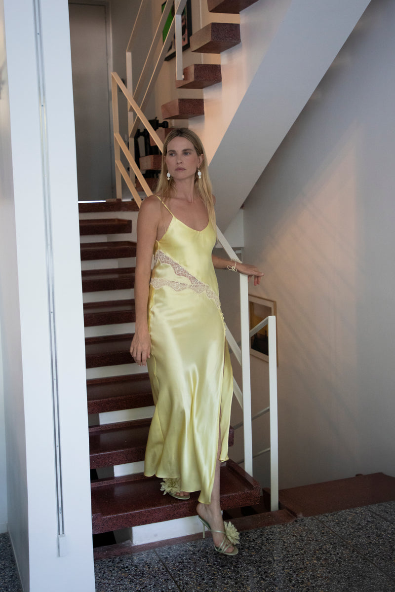 Jane Silk Dress - Light Yellow