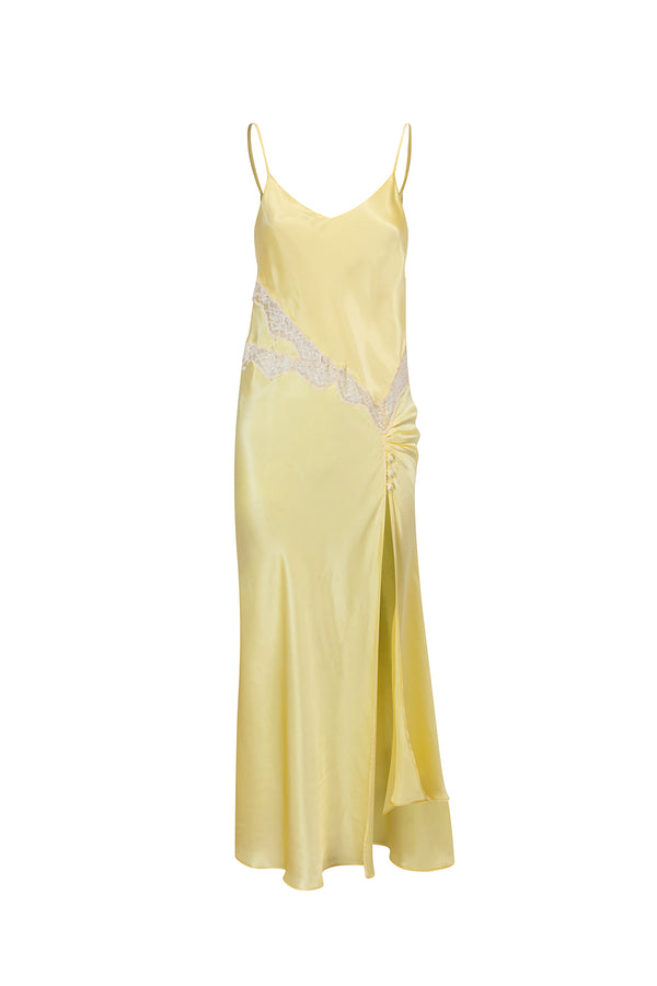 Jane Silk Dress - Light Yellow