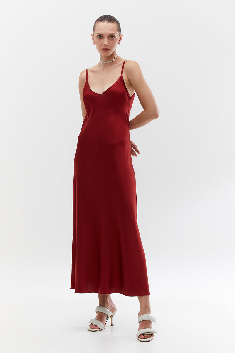 Mona Maxi Slip Dress - Tarracota