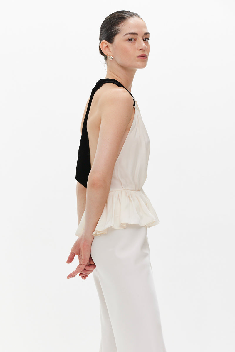 Julienne Halterneck top - IVORY