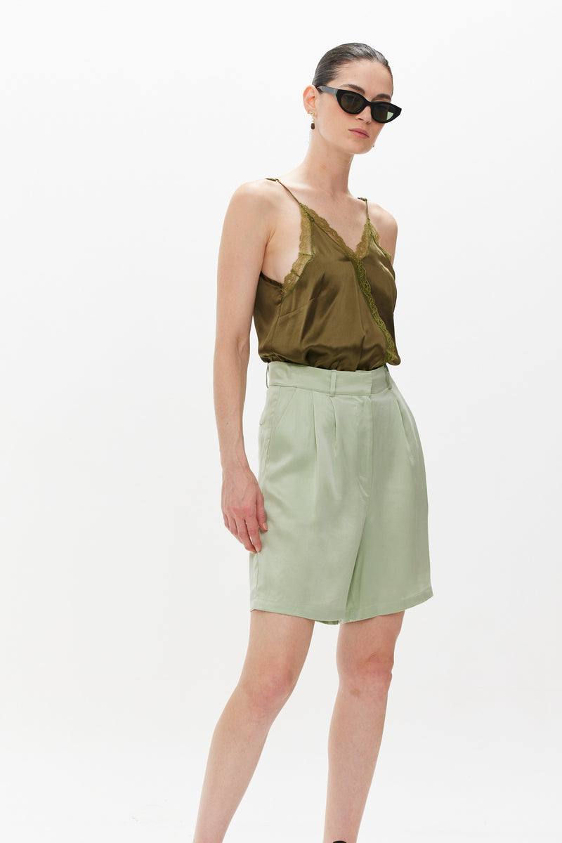 LUCILE SILK SHORTS - MINT