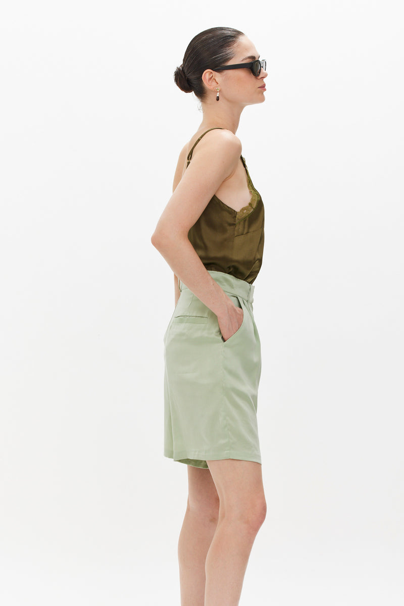 LUCILE SILK SHORTS - MINT