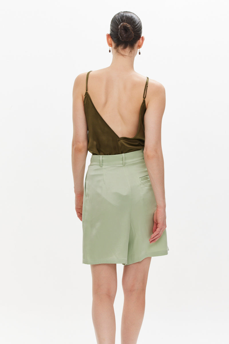 LUCILE SILK SHORTS - MINT