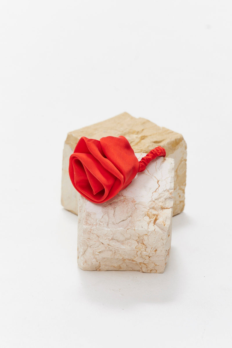 Silk rose Scrunchy - Red