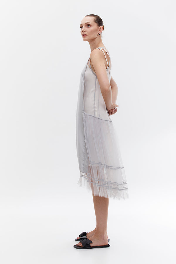 Agnes Tulle dress - Light grey color