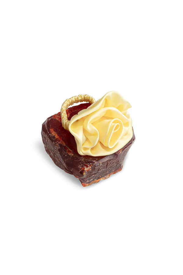 Silk rose Scrunchy - Yellow