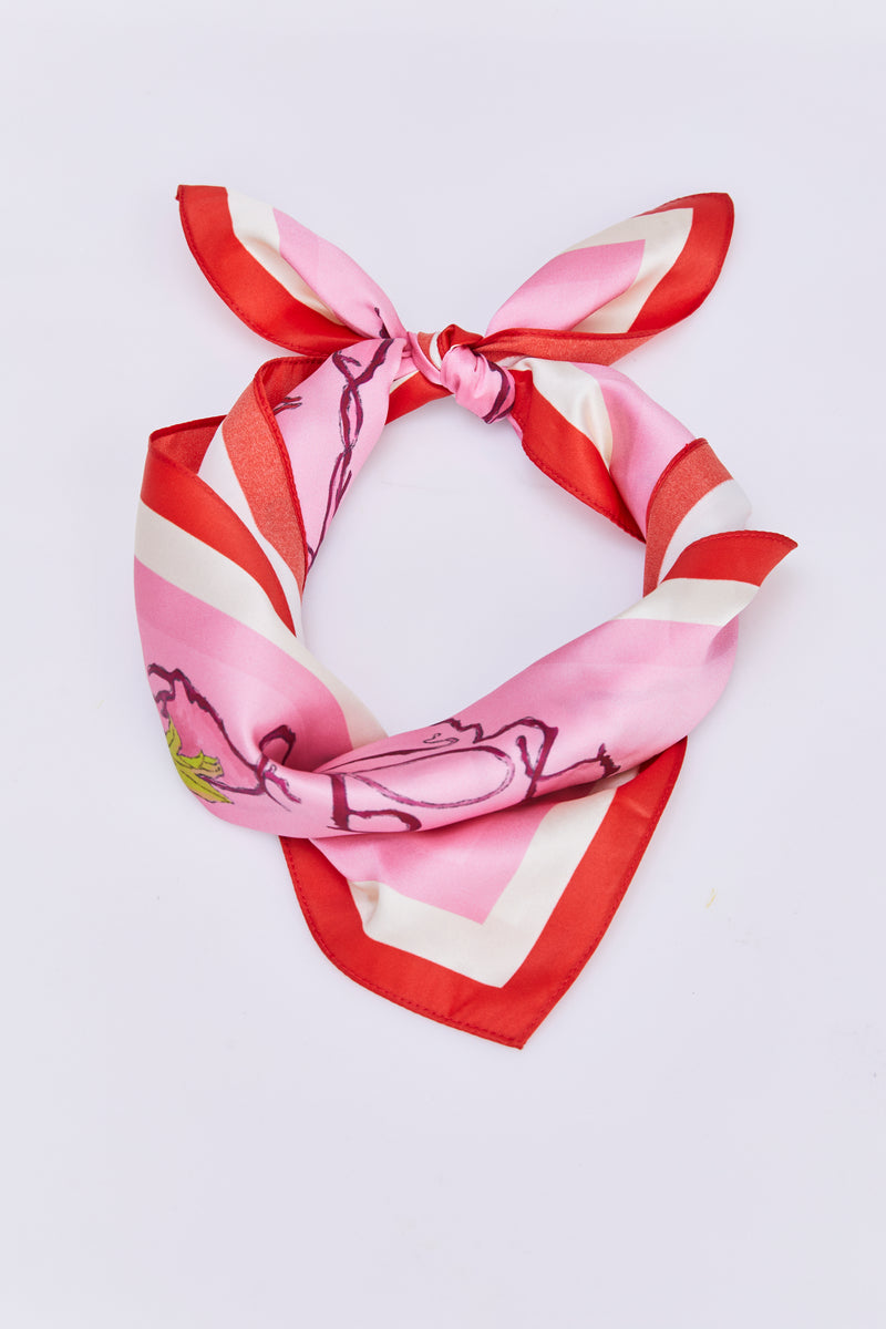 The Bleeding heart silk scarf - Cherry Blossom