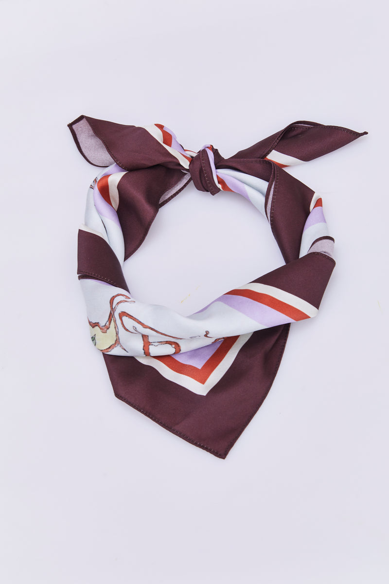 The Bleeding heart silk scarf - Almond Blossom