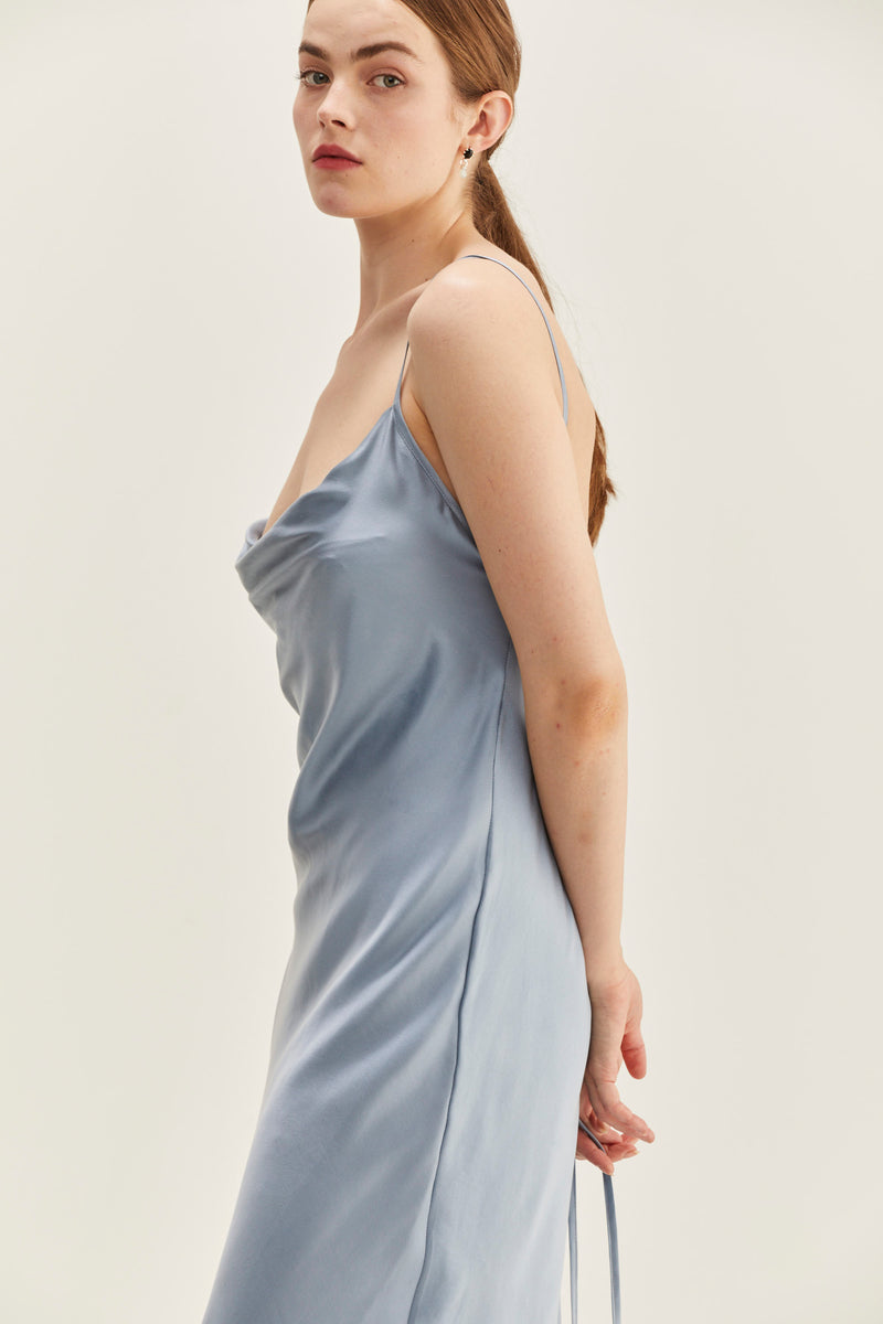 Virginie Silk Dress - Baby blue
