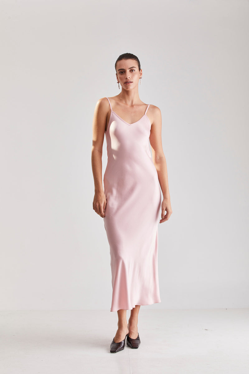 Mona Maxi Slip Dress - Pink