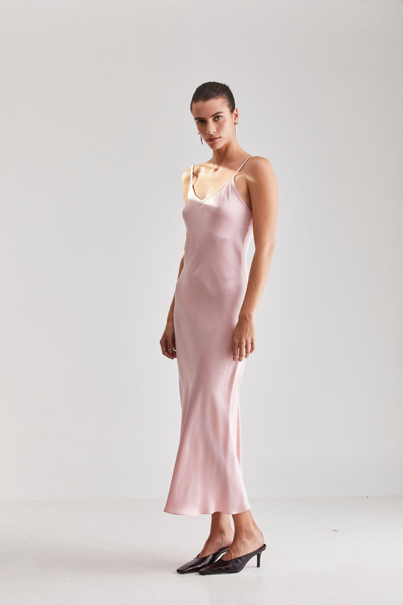 Mona Maxi Slip Dress - Pink