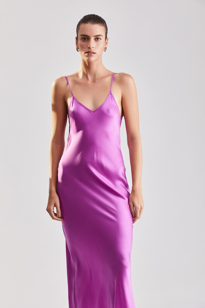 Mona Maxi Slip Dress - Violet